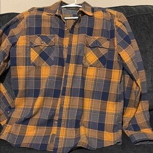 Casual Blue and Orange Button Down Shirt